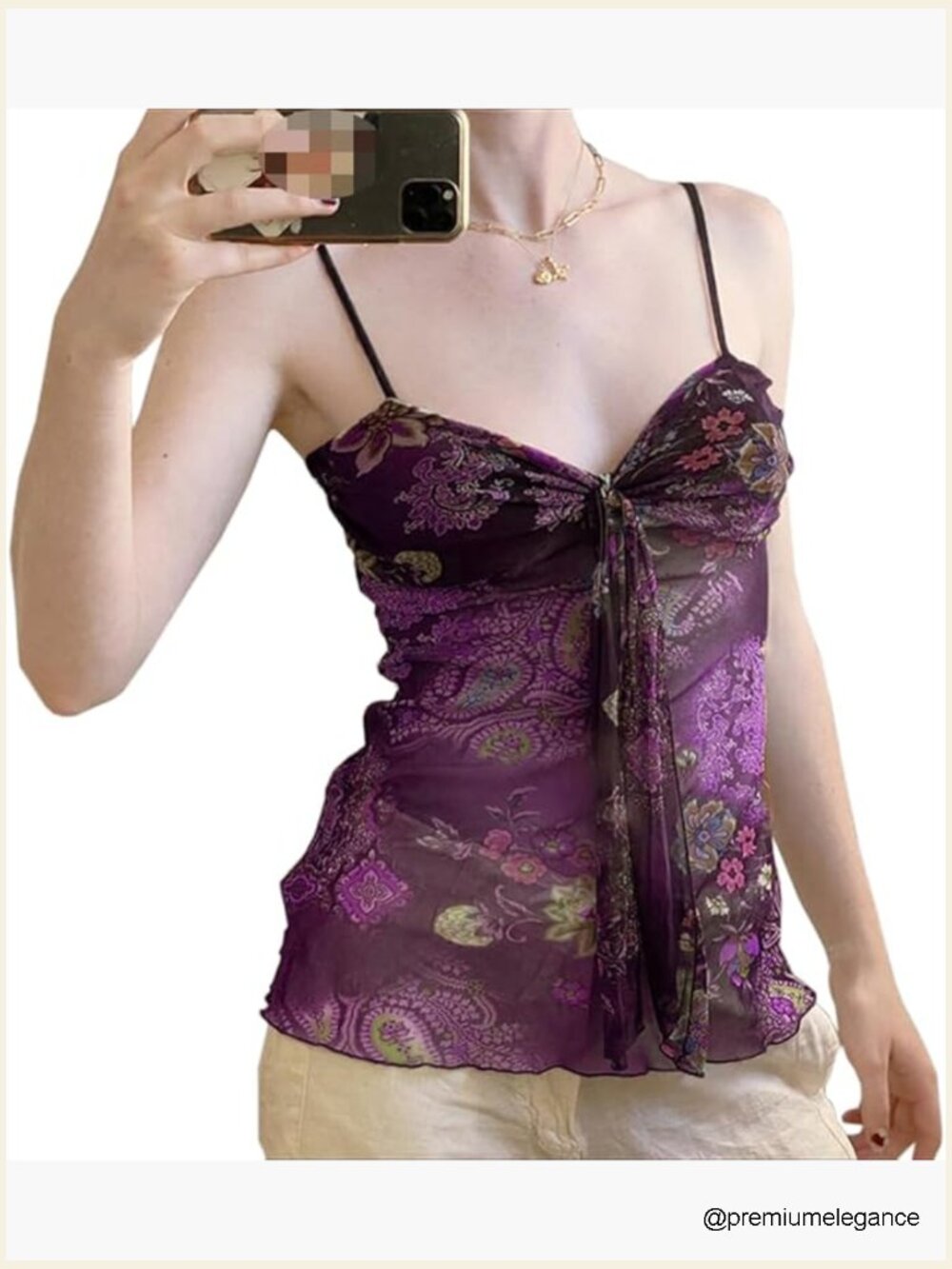 Women's Boho Floral V-Neck Sleeveless Tank Top